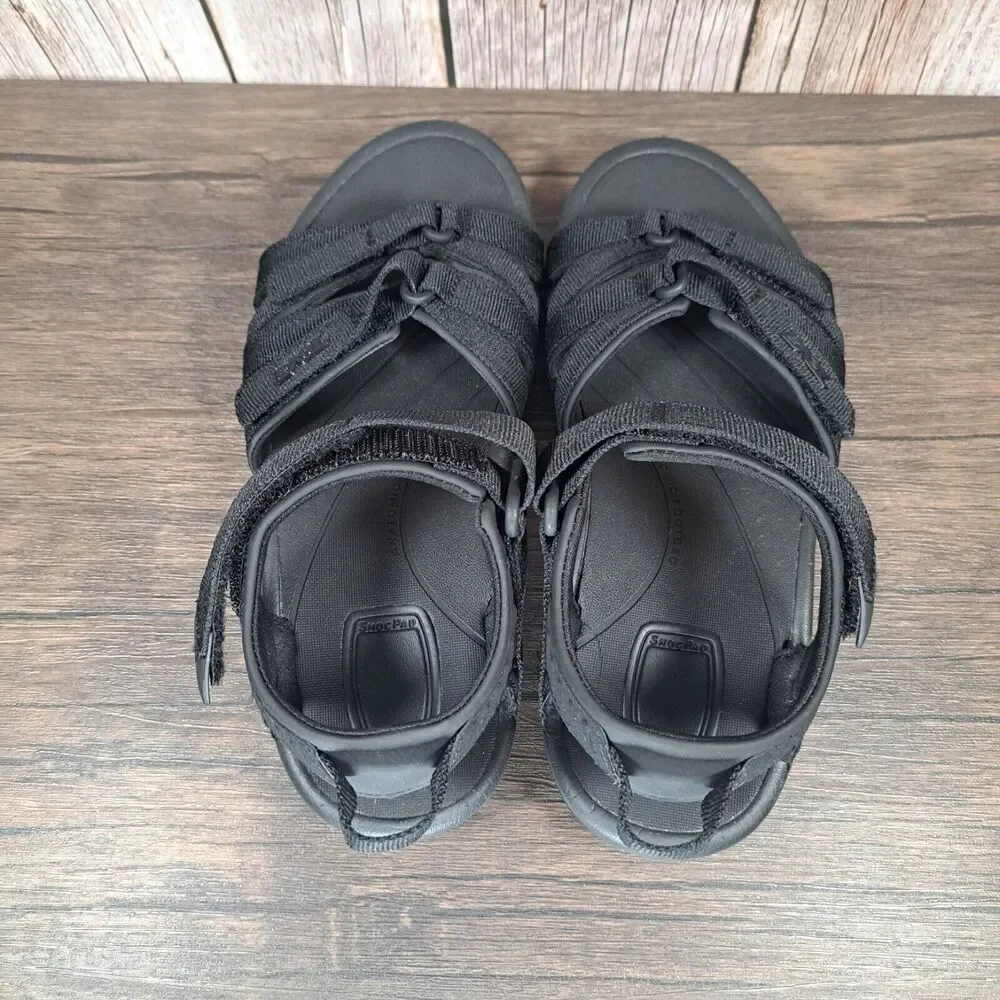Teva Tirra All Black Strappy Slingback Hiking Sandals Women's Size 5 (New w/Box) - Picture 6 of 10